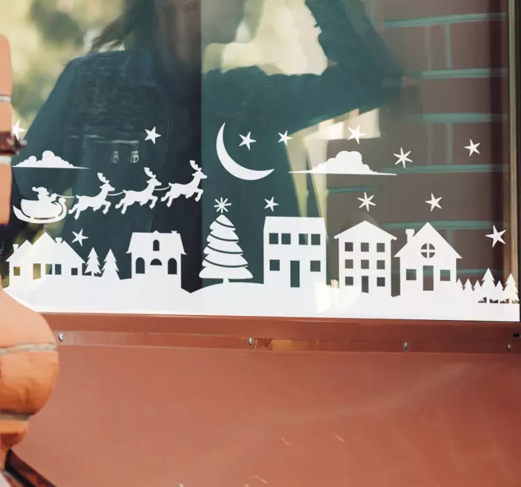 크리스마스 장면 크리스마스 스티커 - TenStickers