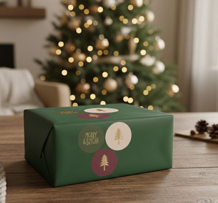 크리스마스 벽 스티커 클래식 홀리데이 패턴 - TenStickers