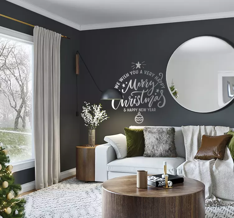 크리스마스 벽 스티커 즐거운 명절 인사 - TenStickers