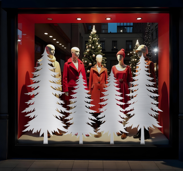 크리스마스 벽 스티커 겨울 나무 - TenStickers