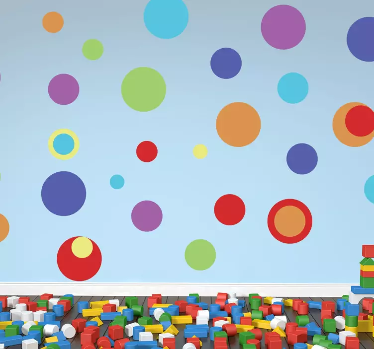 동그라미 무지개 스티커 - TenStickers