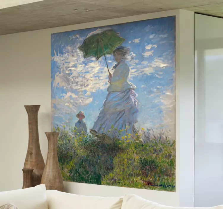 클로드 모네 우산 아트 스티커 - TenStickers