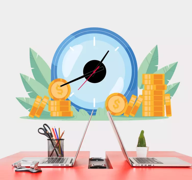 시계 벽 스티커 시간과 통화 - TenStickers