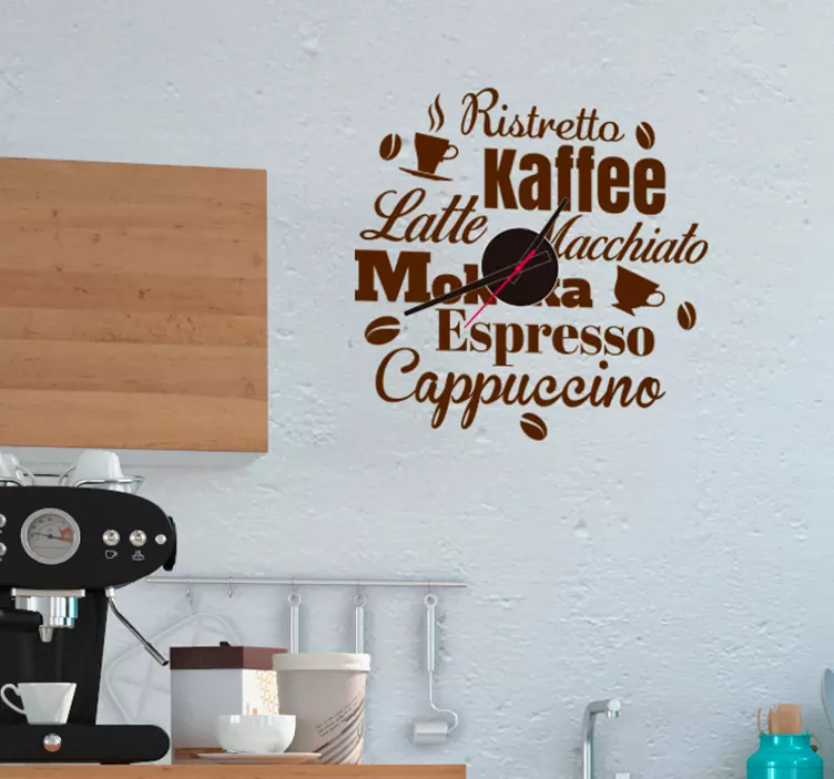 텍스트 벽 시계 스티커와 시계 - TenStickers