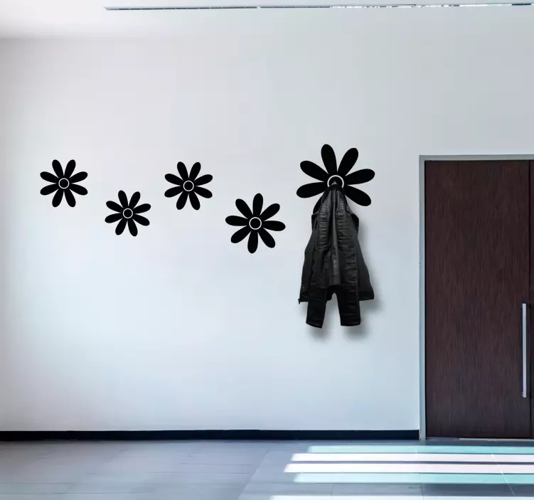 옷걸이 스티커 꽃걸이 배열 - TenStickers