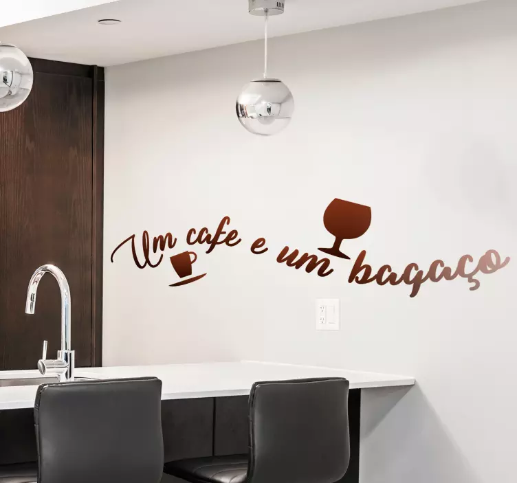 포르투갈어 음료 데칼 커피 텍스트 - TenStickers