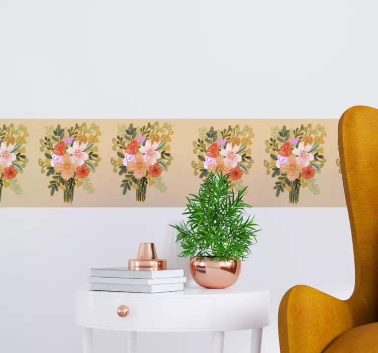 컬러 꽃 꽃다발 세트 테두리 스티커 - TenStickers