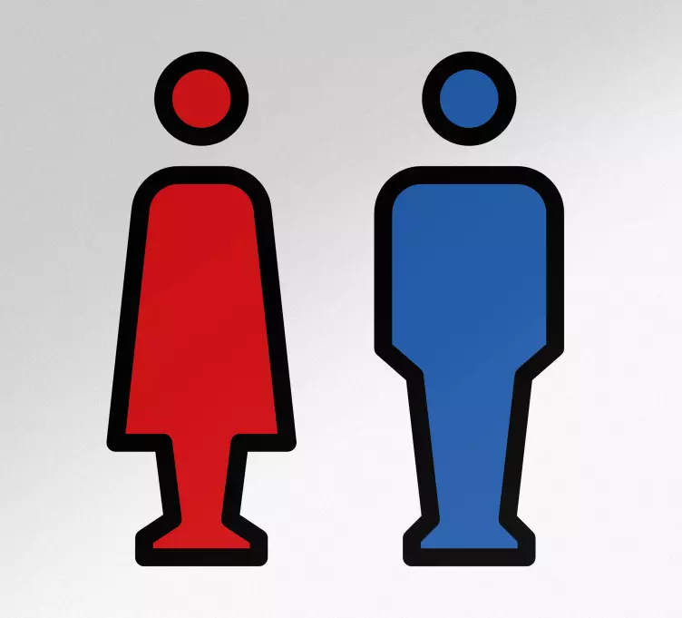 컬러 화장실 표지 아이콘 문 스티커 - TenStickers