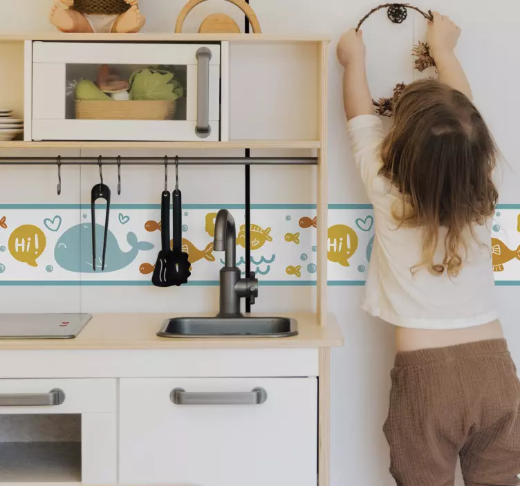 화려하고 행복한 바다 벽 테두리 스티커 - TenStickers