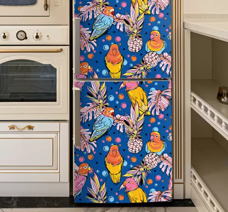 화려한 깃털 냉장고 비닐 데칼 - TenStickers