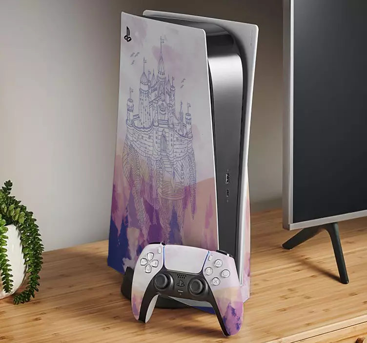 컬러 페인팅 성 ps5 스티커 - TenStickers