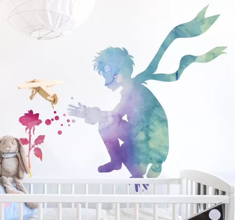 화려한 작은 왕자와 장미 스티커 - TenStickers