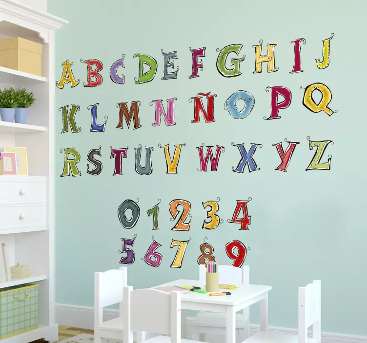 완전한 스페인어 알파벳 스티커 - TenStickers