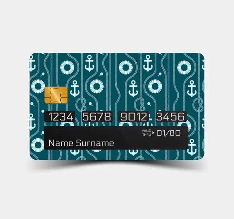 신용 카드 스티커 앵커와 원형 디자인 - TenStickers
