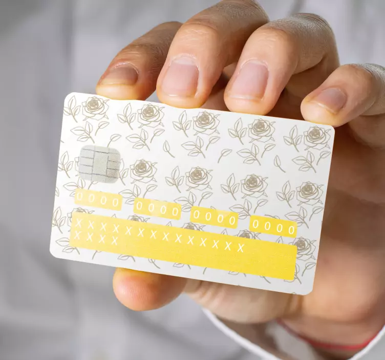 신용 카드 스티커 장미 패턴 디자인 - TenStickers