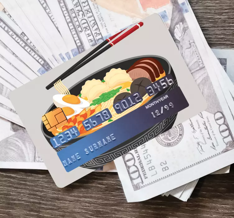 신용 카드 스티커 스시 볼 일러스트레이션 - TenStickers