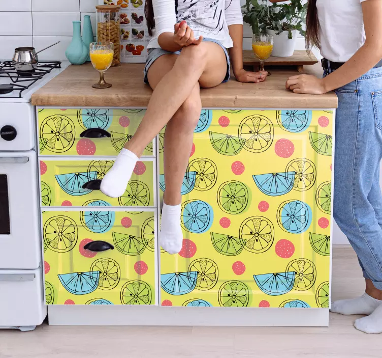 벽 스티커 요리 과일 슬라이스 패턴 - TenStickers