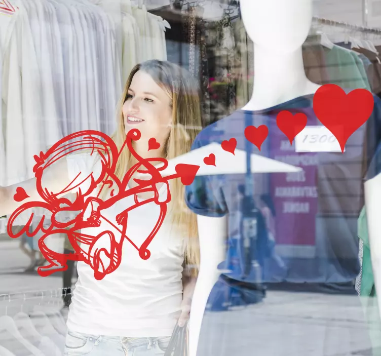 큐피드 화살 발렌타인 데이 스티커 - TenStickers