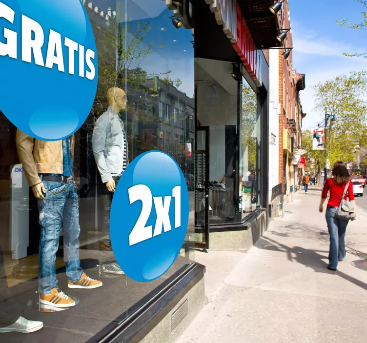 주문을 받아서 만들어진 파란 원형 창 스티커 - TenStickers