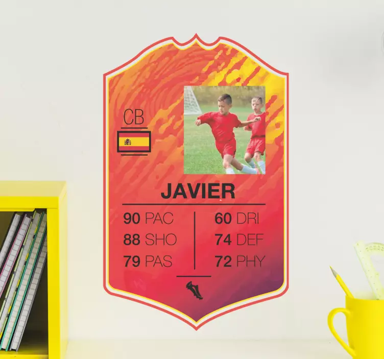 맞춤형 헤드 라이너 카드 플레이어 벽 데칼 - TenStickers