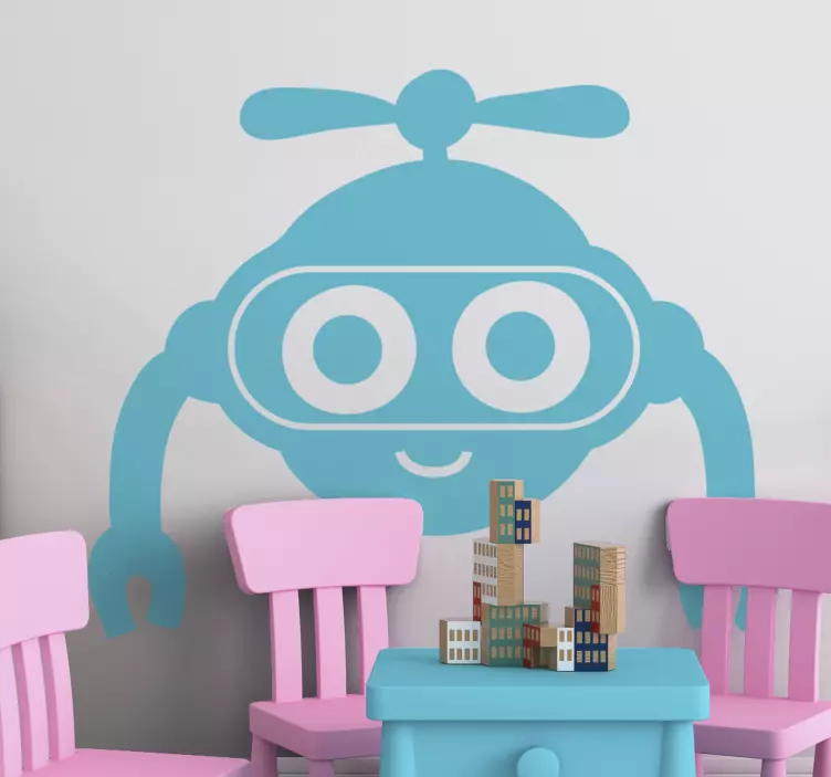 귀여운 로봇 얼굴 어린이 장난감 스티커 - TenStickers