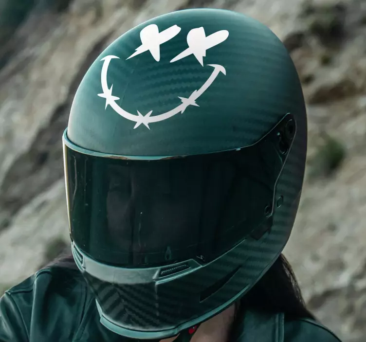 오토바이 스티커 죽은 미소 - TenStickers