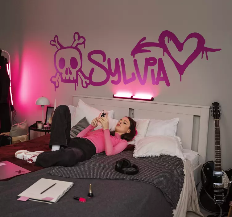 도시 벽 스티커 죽음과 사랑의 낙서 - TenStickers