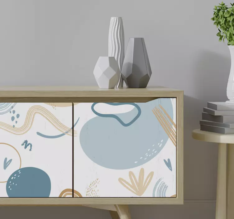 장식 벽 스티커 추상 파도 패턴 - TenStickers