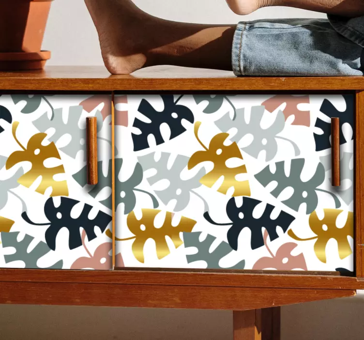 장식 벽 스티커 굵은 잎 무늬 - TenStickers