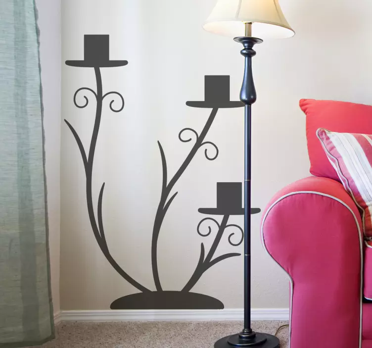 장식 벽 스티커 우아한 꽃 실루엣 - TenStickers