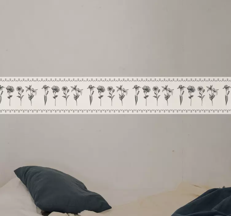 장식 벽 스티커 우아한 꽃 테두리 - TenStickers