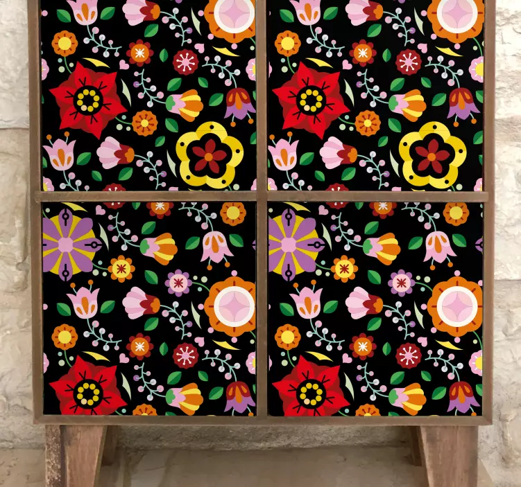 장식 벽 스티커 레트로 식물 모티브 - TenStickers