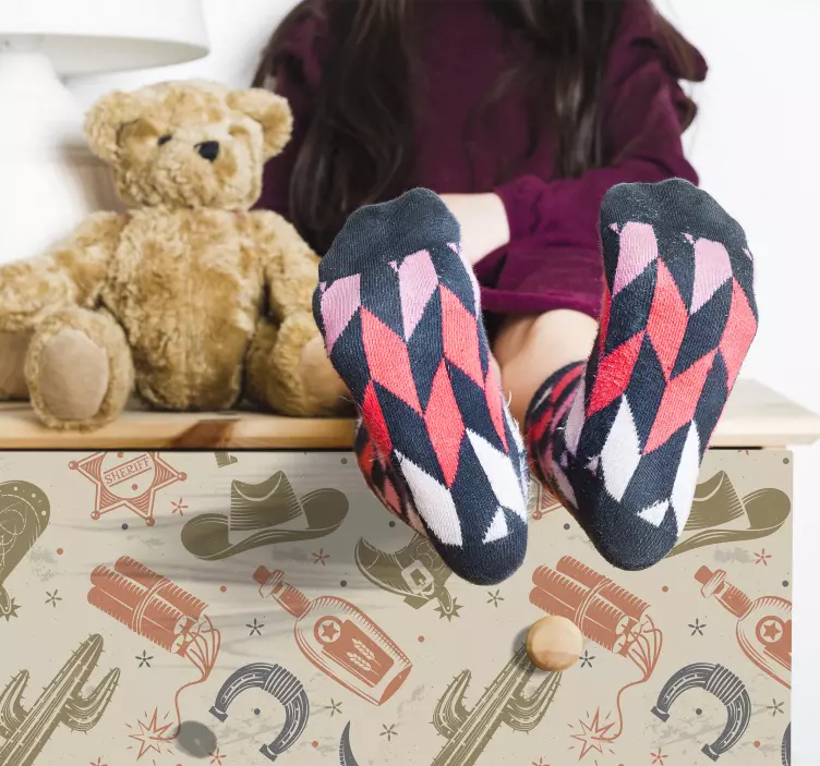 장식 벽 스티커 레트로 카우보이 요소 - TenStickers