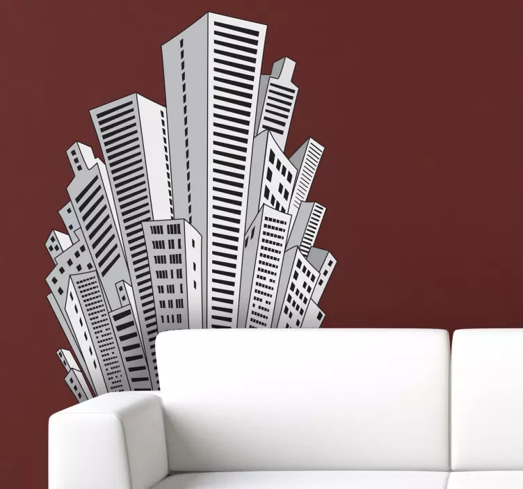 장식 벽 스티커 도시 고층 빌딩 폭발 - TenStickers