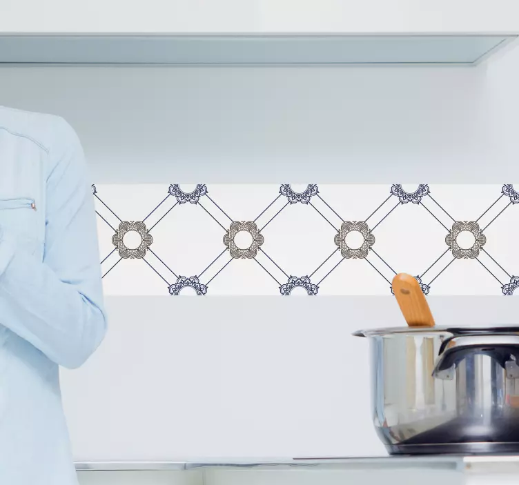 장식 꽃 테두리 벽 스티커 - TenStickers