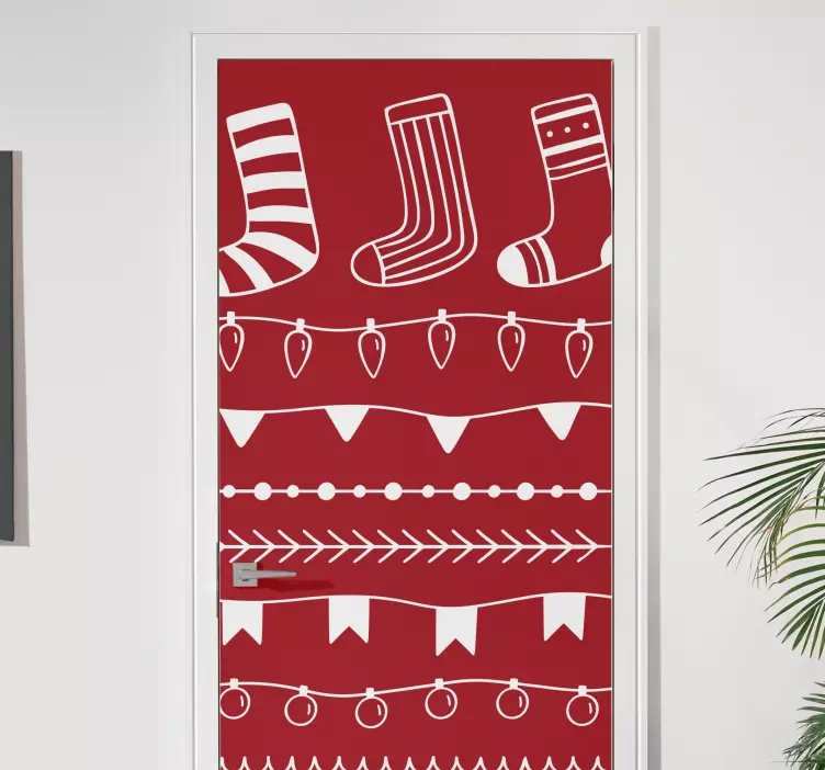 크리스마스 벽 스티커 즐거운 축제 패턴 - TenStickers