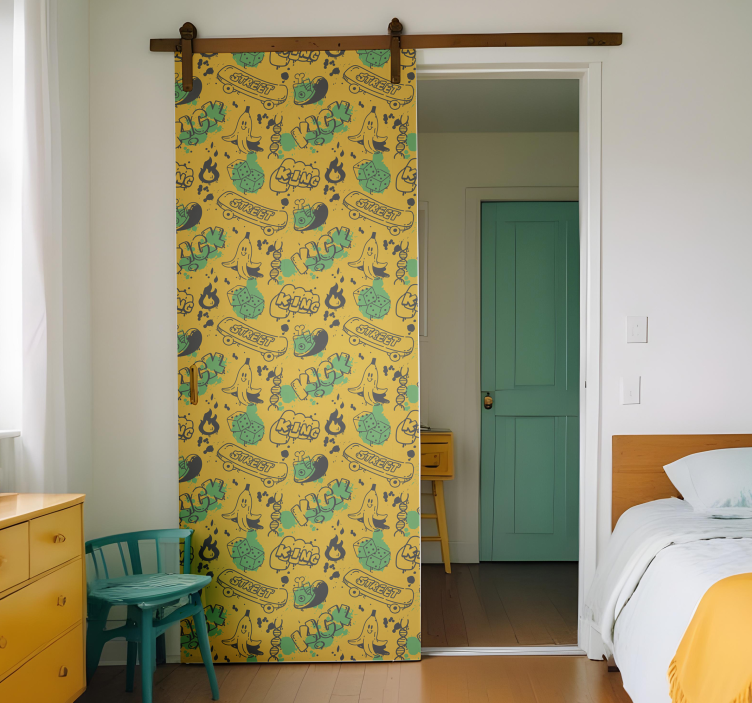 문 스티커 도시 패턴 - TenStickers