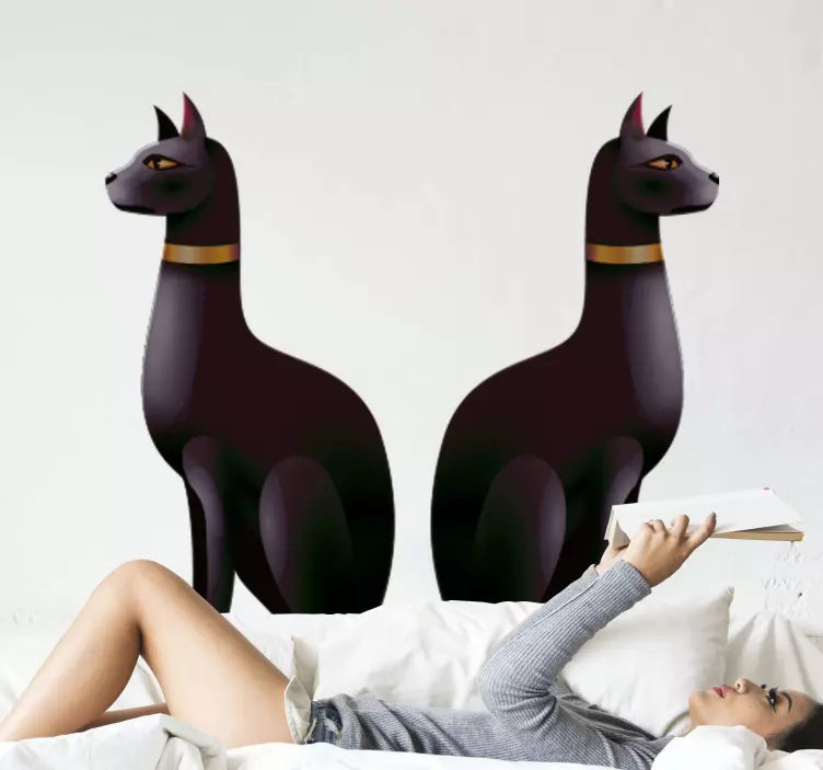 이집트 고양이 정치 스티커 - TenStickers