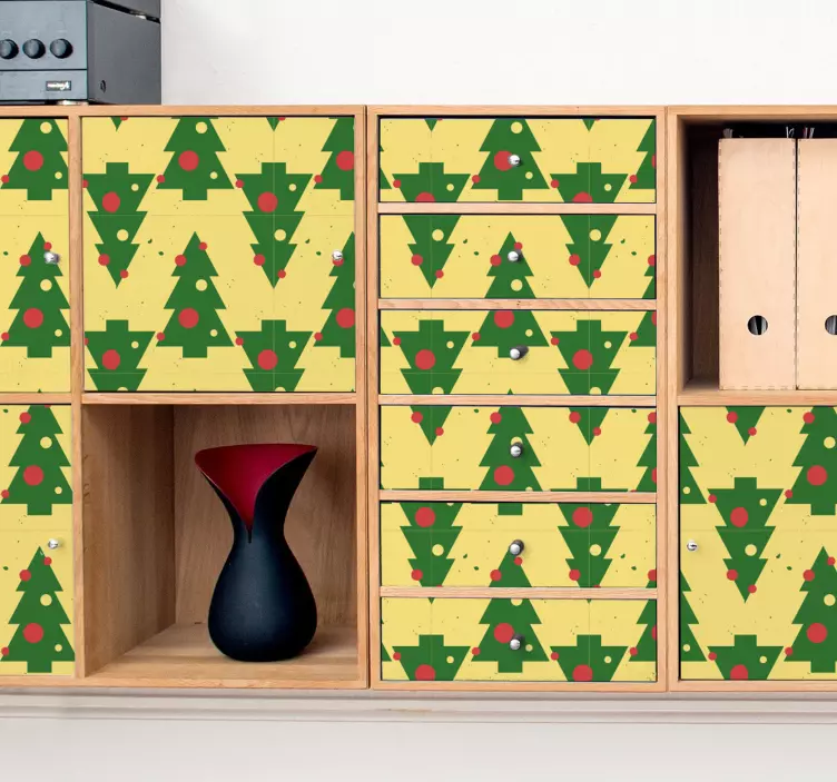 녹색과 노란색 나무 가구 스티커 - TenStickers