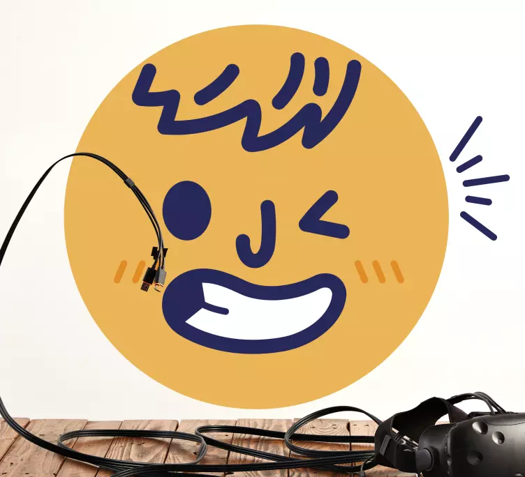 윙크하는 벽 스티커를 만드는 이모티콘 - TenStickers