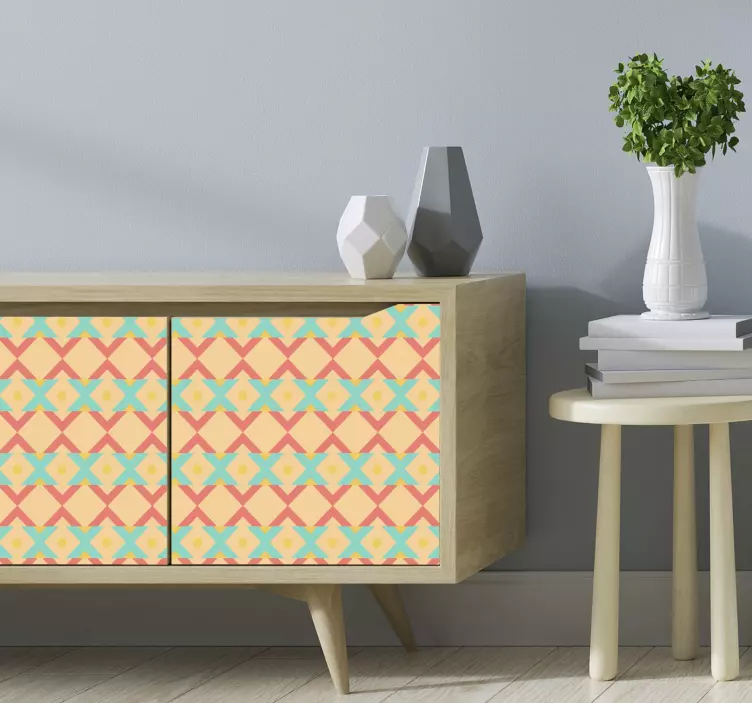 에스닉 오렌지 장식 가구 스티커 - TenStickers