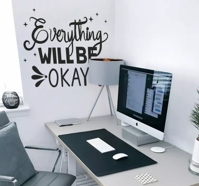 모든 것이 괜찮을 영감을 주는 인용 스티커 - TenStickers
