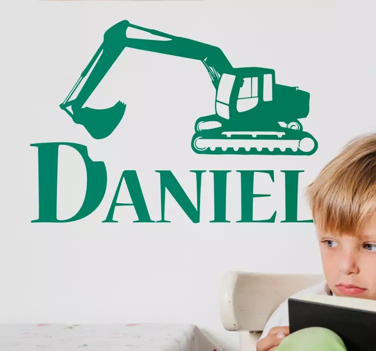 굴삭기 텍스트 벽 스티커 - TenStickers