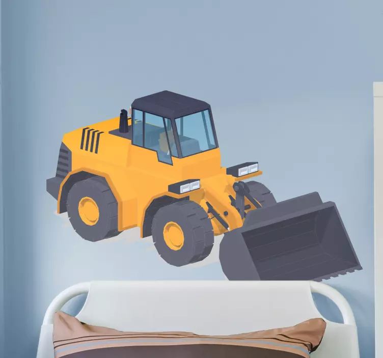 굴삭기 노란색과 검은 색 불도저 장난감 데칼 - TenStickers