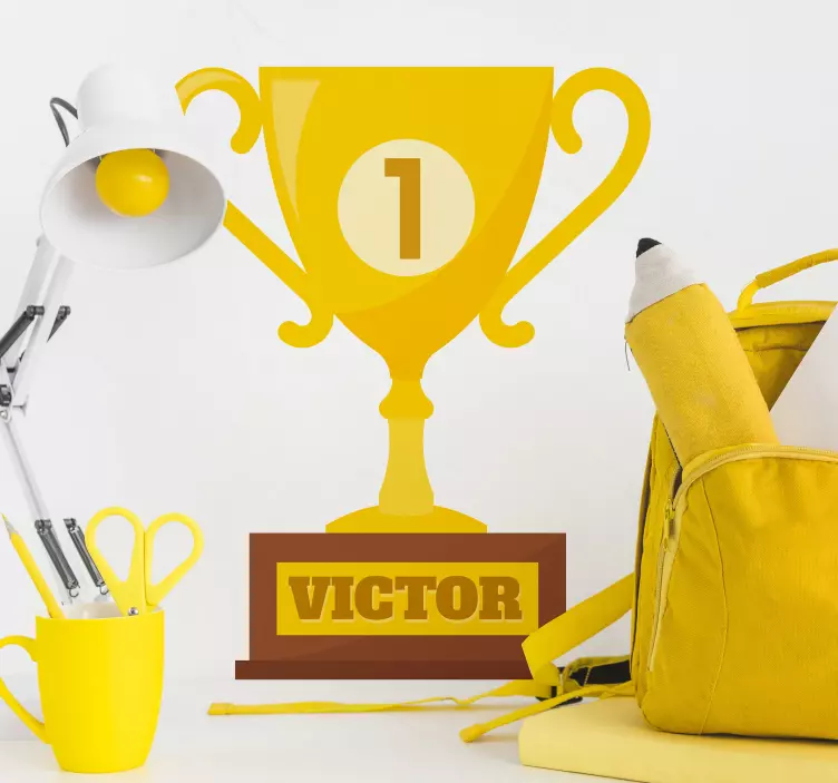 1 등 트로피 맞춤 스티커 - TenStickers