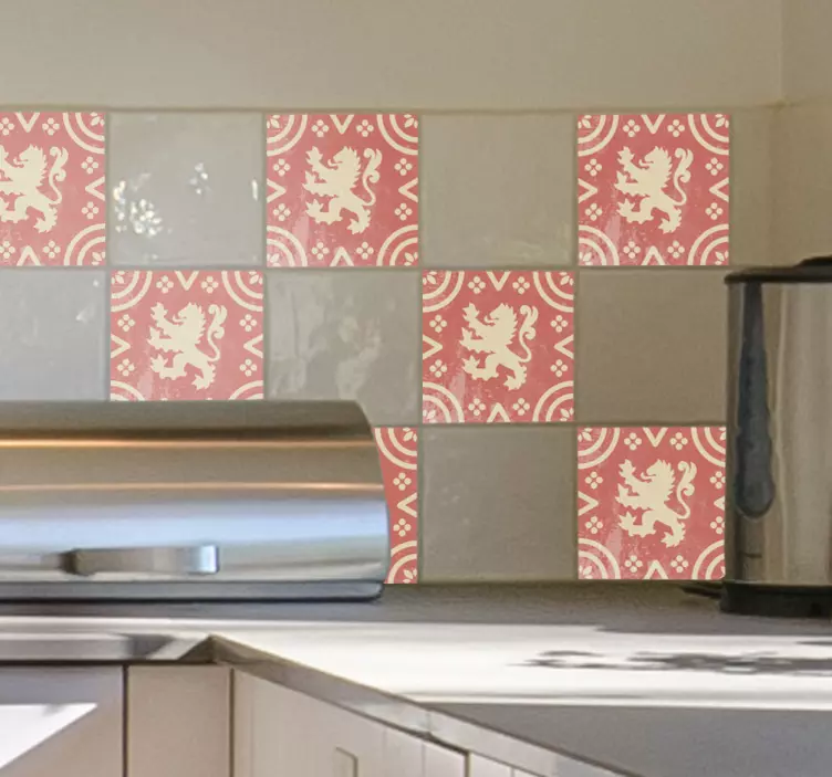 플랑드르 사자 벽 테두리 스티커 - TenStickers