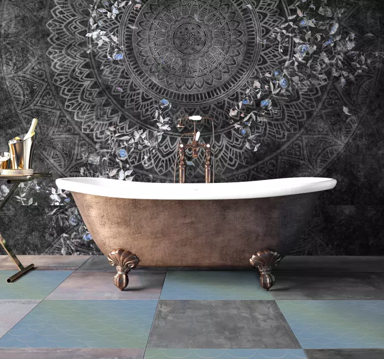 바닥 파스텔 비늘 패턴 바닥 스티커 - TenStickers