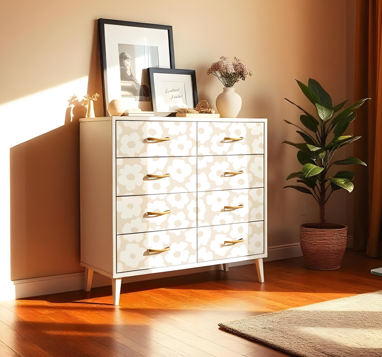 꽃 벽 스티커 흰 양귀비 - TenStickers