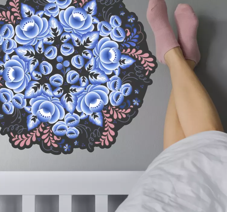 꽃 민가 스티커 - TenStickers