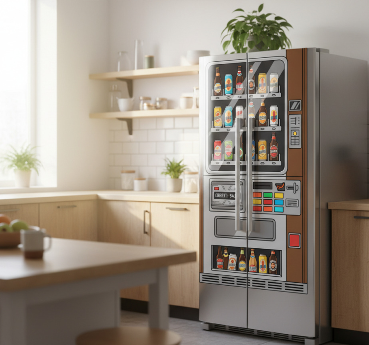 냉장고 스티커 맥주 자판기 - TenStickers